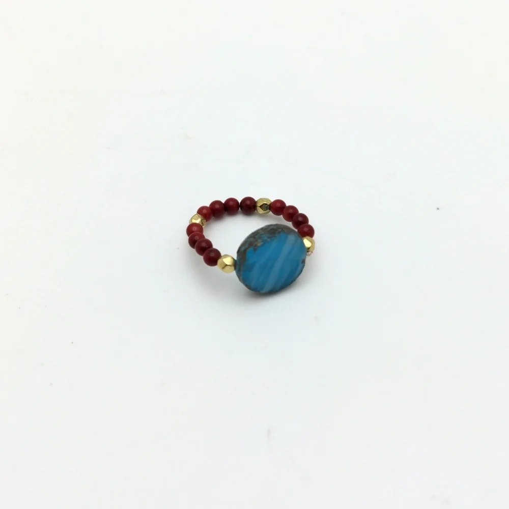 Sky Blue Medallion Ring